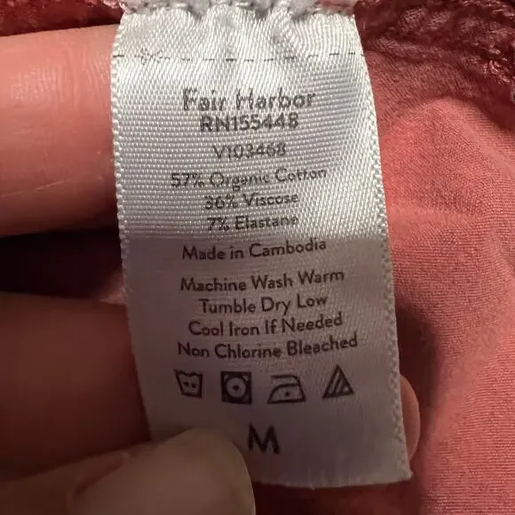 Fair Harbor Shirt Mens Medium Geometric Floral Short Sleeve Button Up - Picture 5 of 7